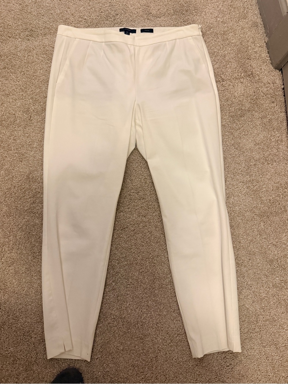 J.Crew Martie Pant Bi-Stretch Cotton Ivory White Sz 10